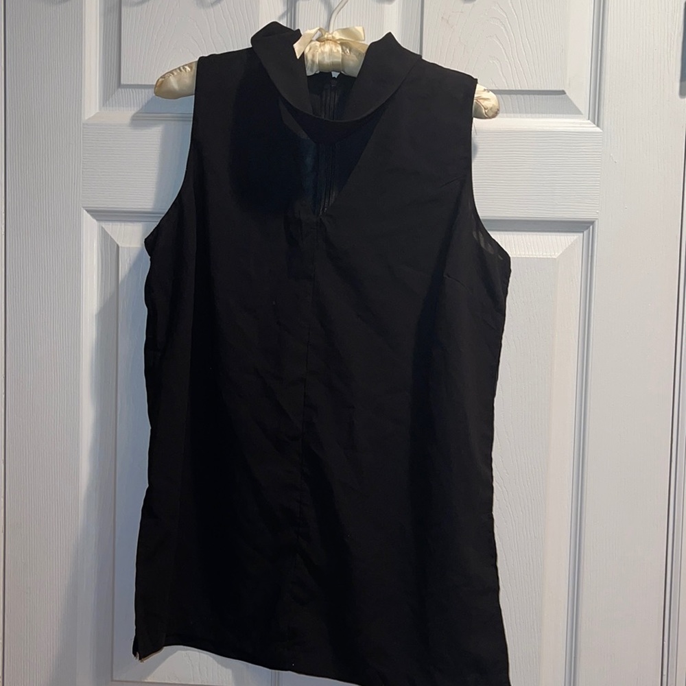 Japan black sleeveless blouse large